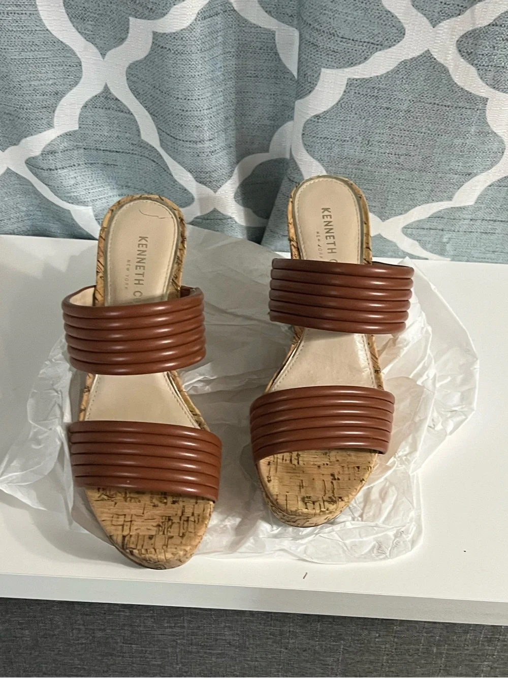 Kenneth Cole Brown Cork Slide wedges